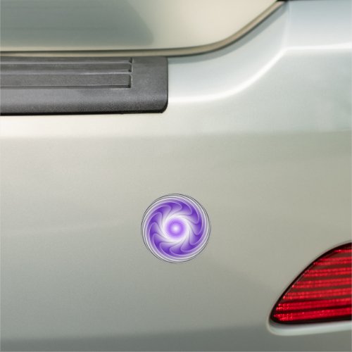 Purple Gray 3D Swirl Modern Abstract Fractal Art Car Magnet