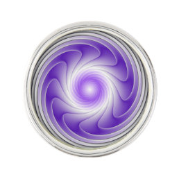 Purple Gray 3D Swirl Modern Abstract Fractal Art Lapel Pin