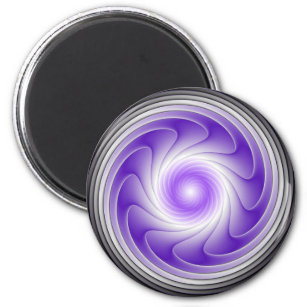 Purple Gray 3D Swirl Modern Abstract Fractal Art Magnet