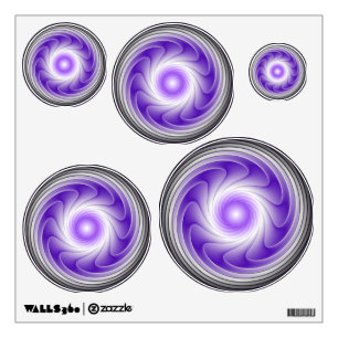 Purple Gray 3D Swirl Modern Abstract Fractal Art Wall Decal