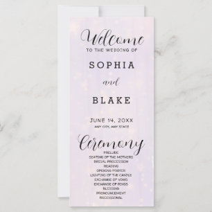 Purple Gray and White Modern Wedding Program