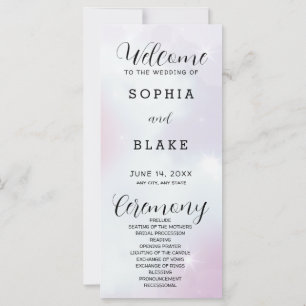 Purple Gray and White Modern Wedding Program