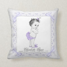 Purple Gray Baby Girl Nursery Baby Pillow