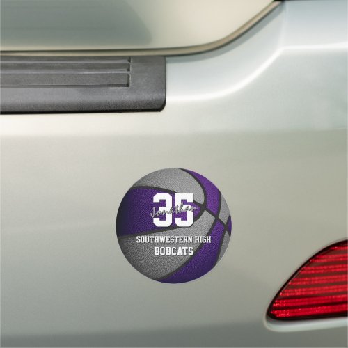 purple gray basketball team colors gifts under 10 car magnet
