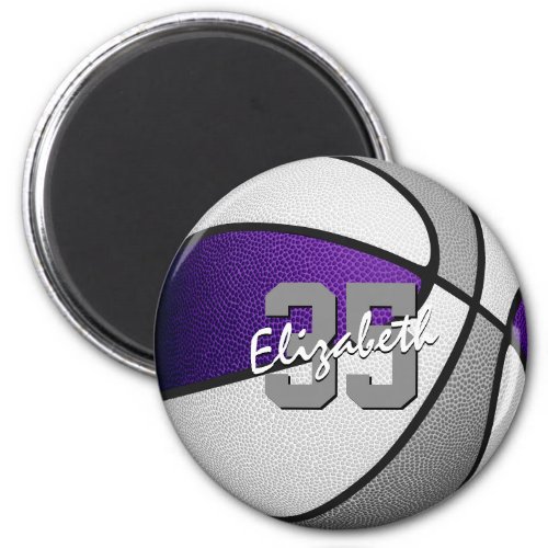 purple gray basketball team colors  magnet