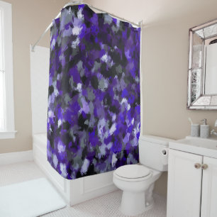 Purple, Gray, Black and Blue Abstract Shower Curtain