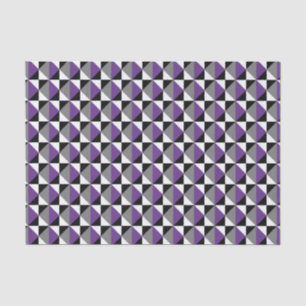 Purple, Gray, Black and White Square and Diamond Tissue Paper