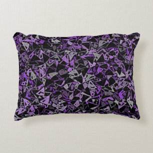 Purple Gray Black Triangle Seamless Pattern Accent Pillow