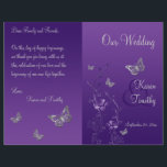 Purple Gray Butterfly Floral Wedding Program<br><div class="desc">This 8.5"x11" purple and silver grey floral wedding program has butterflies, flowers, and vines on it that match the wedding invitation shown below. It is designed to be folded down the center. ****PLEASE NOTE that the higher grade paper is a card stock and does not fold well. All the text...</div>