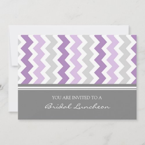Purple Gray Chevron Bridal Lunch Invitation