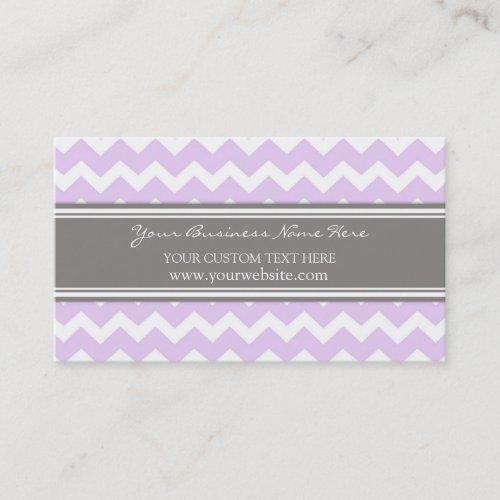 Purple Gray Chevron Retro Business Cards