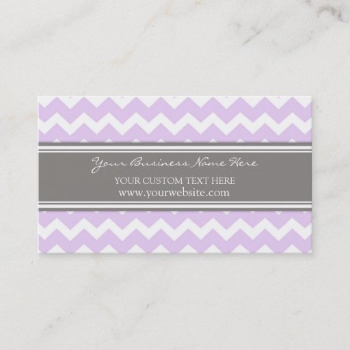 Customizable Purple Gray Chevron Retro Business Cards