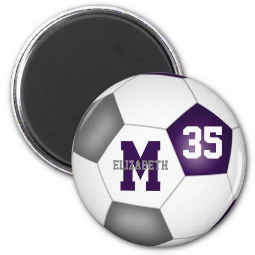 purple gray custom soccer team colors  magnet