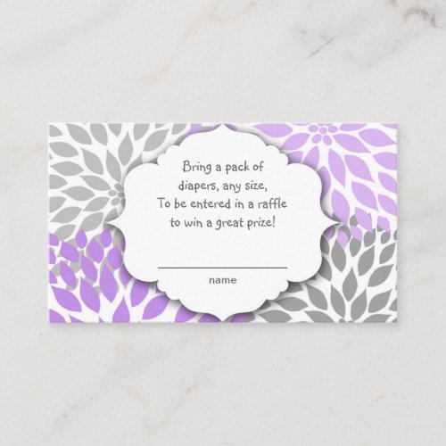 Purple Gray Dahlia raffle ticket or insert card Business Card Templates