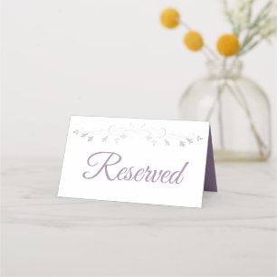 Purple & Gray Elegant Wedding Reserved Place Card