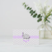 Purple Gray Elephant Baby Shower Book Request Enclosure Card (Standing Front)