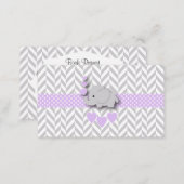 Purple Gray Elephant Baby Shower Book Request Enclosure Card (Front/Back)