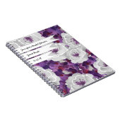 Purple Gray Floral Bridal shower guest book (Right Side)