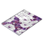 Purple Gray Floral Bridal shower guest book (Left Side)