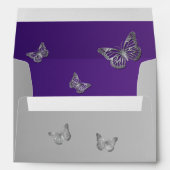 Purple, Gray Floral Butterfly Envelope for 5"x7" (Back (Bottom))