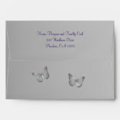 Purple, Gray Floral Butterfly Envelope for 5"x7" (Back (Top Flap))