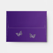 Purple, Gray Floral Butterfly Envelope for RSVP 2 (Back (Top Flap))