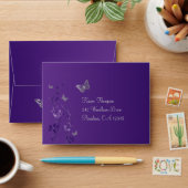 Purple, Gray Floral Butterfly Envelope for RSVP 2 (Desk)