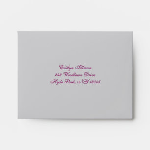 Purple, Gray Floral Envelope for RSVP Cards