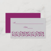 Purple, Gray Floral Place Card (Front/Back)
