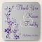 Purple Gray Floral Wedding Coaster Set (6)