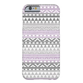 Purple Gray Geometric Aztec Tribal Print Pattern Barely There Iphone 6 Case by SharonaCreations at Zazzle