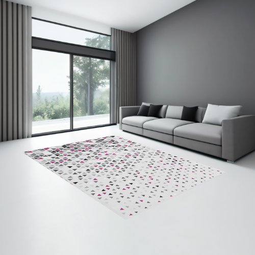 Purple Gray Geometric Pattern Area Rug