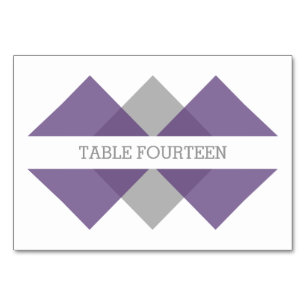 Purple Gray Geometric Triad Table Card