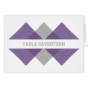 Purple Gray Geometric Triad Table Number Card