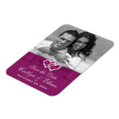 Purple, Gray Hearts Save the Date Photo Magnet (Left Side)