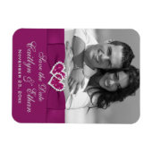 Purple, Gray Hearts Save the Date Photo Magnet (Horizontal)