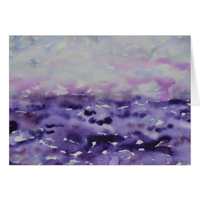 Purple Gray Impressionist Watercolor Landscape Cards (Front Horizontal)