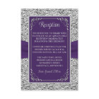 Purple, Gray Love Hearts Wedding Reception Card