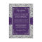 Purple, Gray Love Hearts Wedding Reception Card
