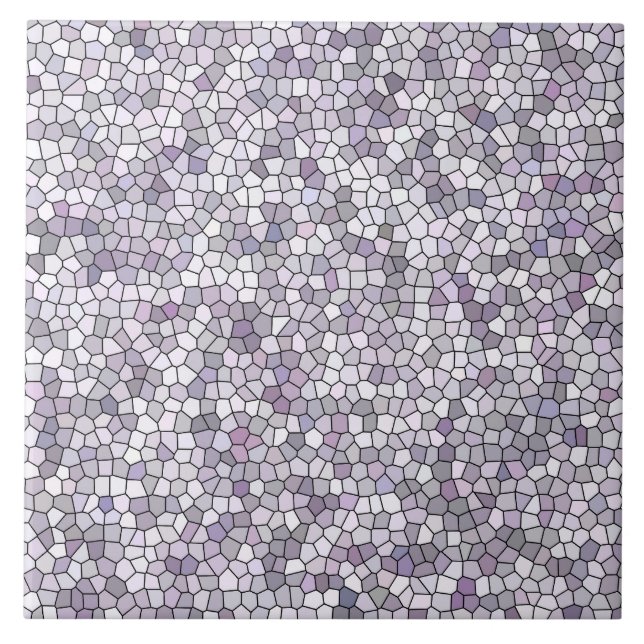 Purple Gray Mosaic Pattern Ceramic Tile (Front)