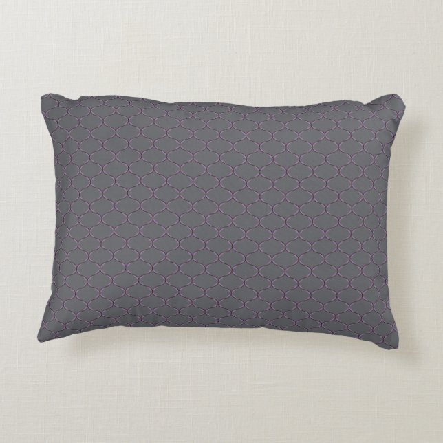 Purple & Gray Ogee Accent Pillow  (Back)