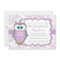 Purple, Gray, Owl Baby Shower Invitations - 730