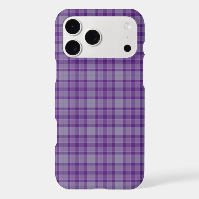 Purple Gray Plaid Tartan iPhone Case (Back)