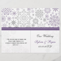 purple gray snowflake bi fold Wedding program