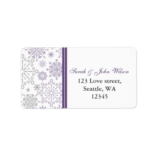 purple gray snowflake mod  return address label