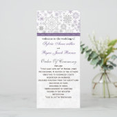purple gray snowflake mod winter Wedding program (Standing Front)