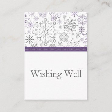 purple gray snowflake winter wishing well cards