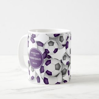 purple gray soccer school team colors coach gift coffee mug