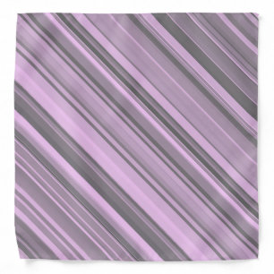 Purple Gray Stripes Bandana