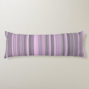 Purple Gray Stripes Body Pillow